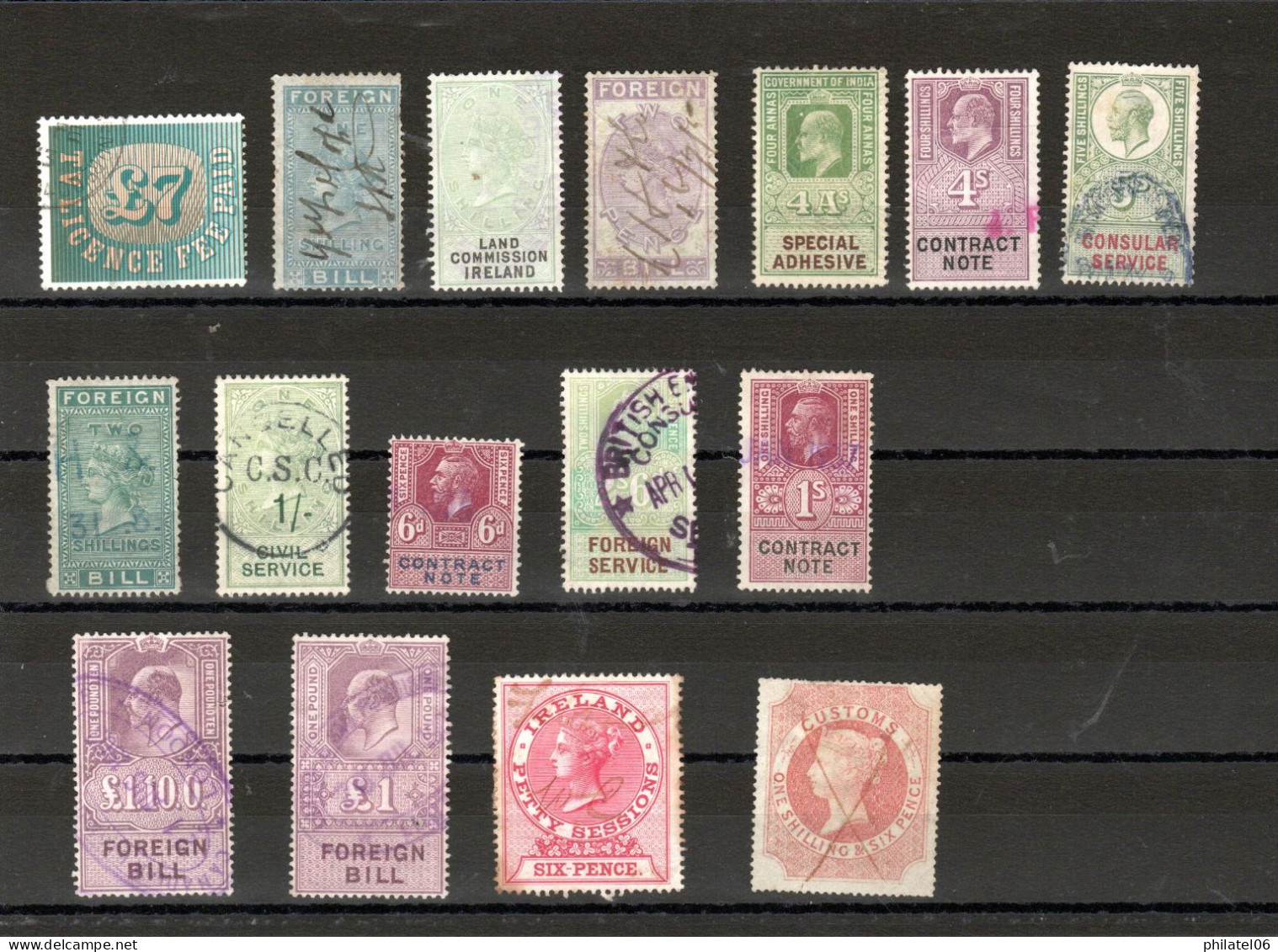 ROYAUME UNI  DIVERS TIMBRES FISCAUX - Revenue Stamps