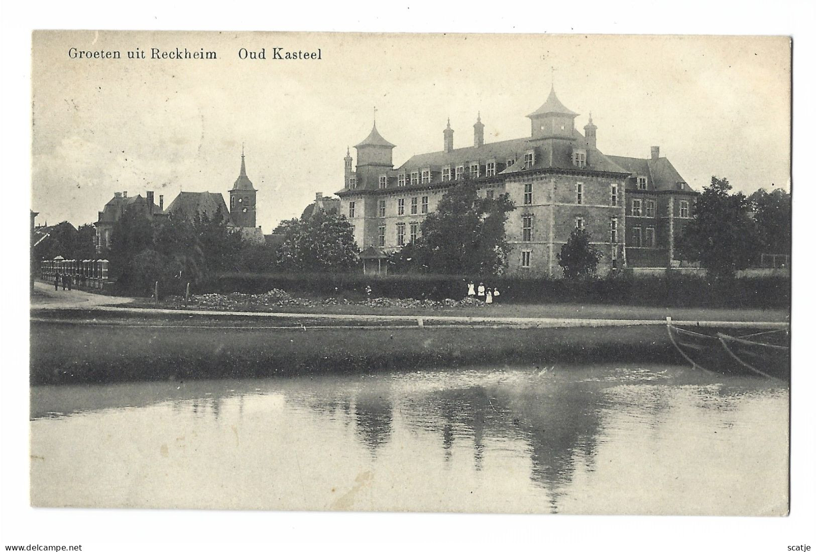 Groeten Uit Reckheim.    -   Lanaeken.   -   Oud Kasteel.   -   1913   Naar   Liége - Lanaken