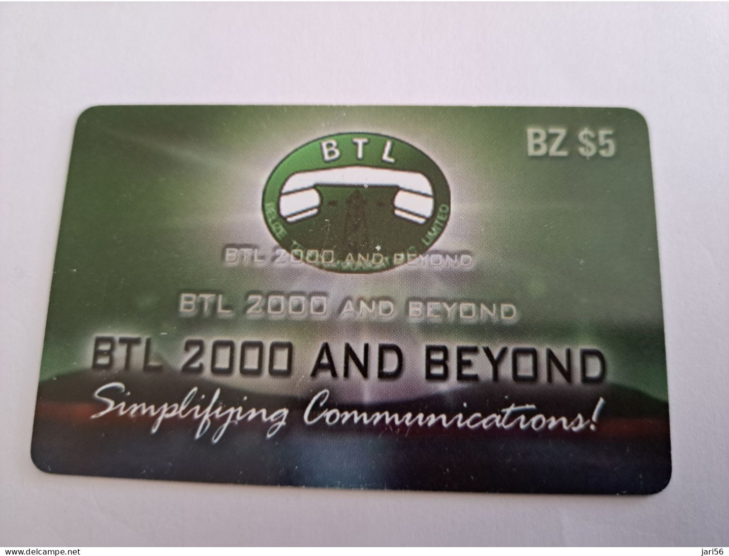 BELIZE Prepaid Card  $ 5 ,-/ BTL 2000 AND BEYOND   / PREPAID CELLULAIR SERVICE  BTL  /  Used Card  **15352** - Belize