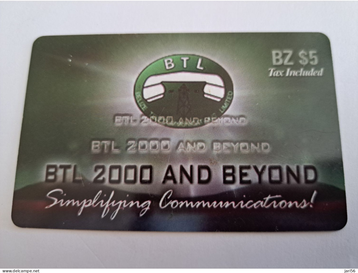 BELIZE Prepaid Card  $ 5 ,-/ BTL 2000 AND BEYOND / DIFF BACK   / PREPAID CELLULAIR SERVICE  BTL  /  Used Card  **15353** - Belize