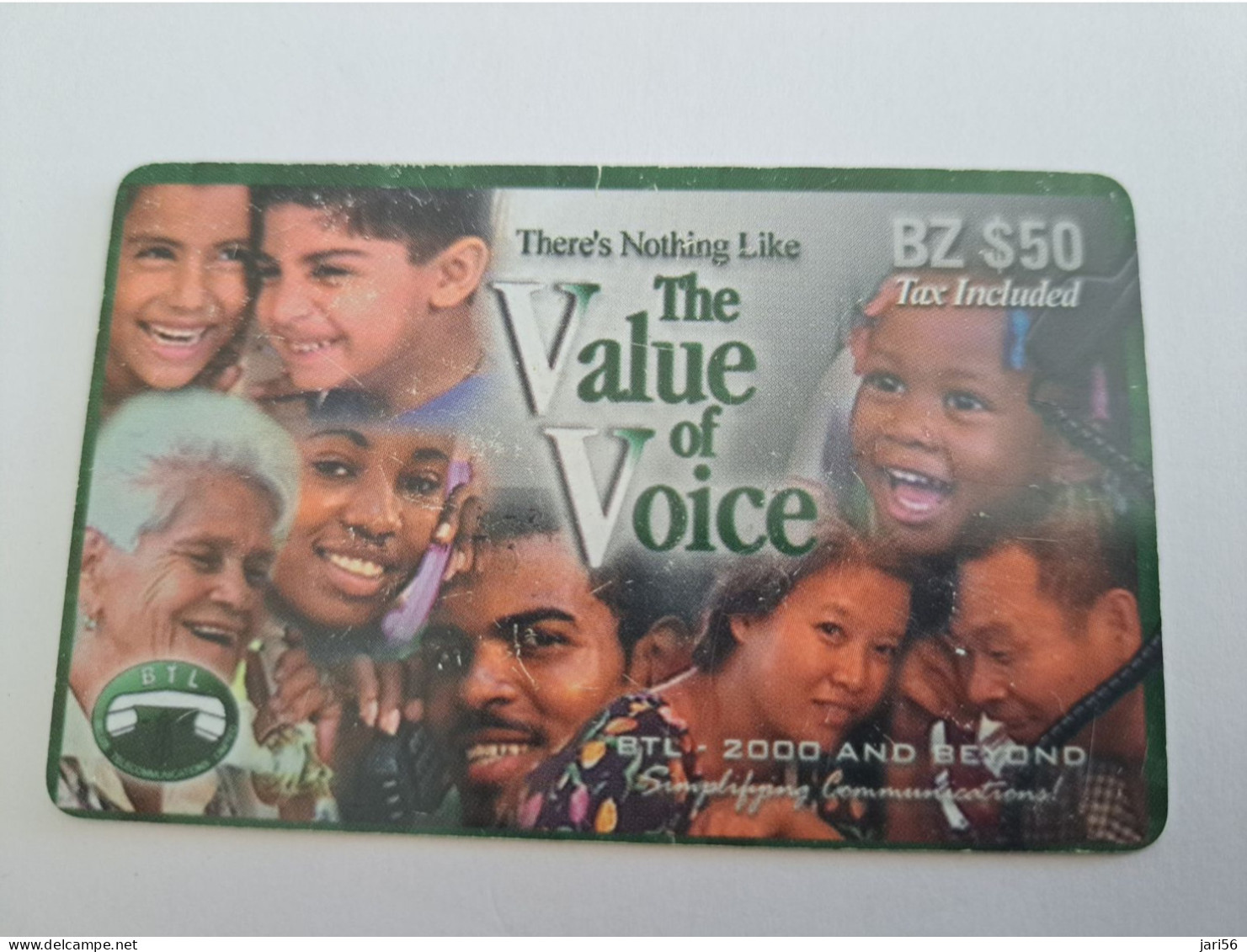 BELIZE Prepaid Card $50,-/ THE VALUE OF VOICE /   DIGICEL/  PREPAID/    BTL    Fine Used Card  **15358** - Belize