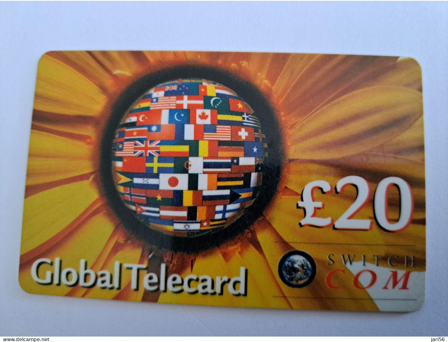 GREAT BRITAIN / 20 POUND/ PREPAID/ GLOBAL TELECARD/ COUNTRY FLAGS/ SWITCH COM/      // FINE USED    **15363** - [10] Colecciones