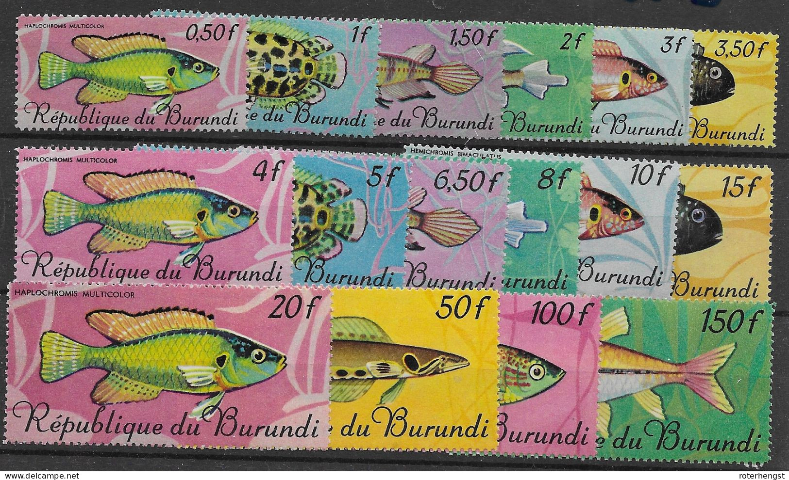 Burundi Fish Set Mnh ** 38 Euros 1967 - Nuovi