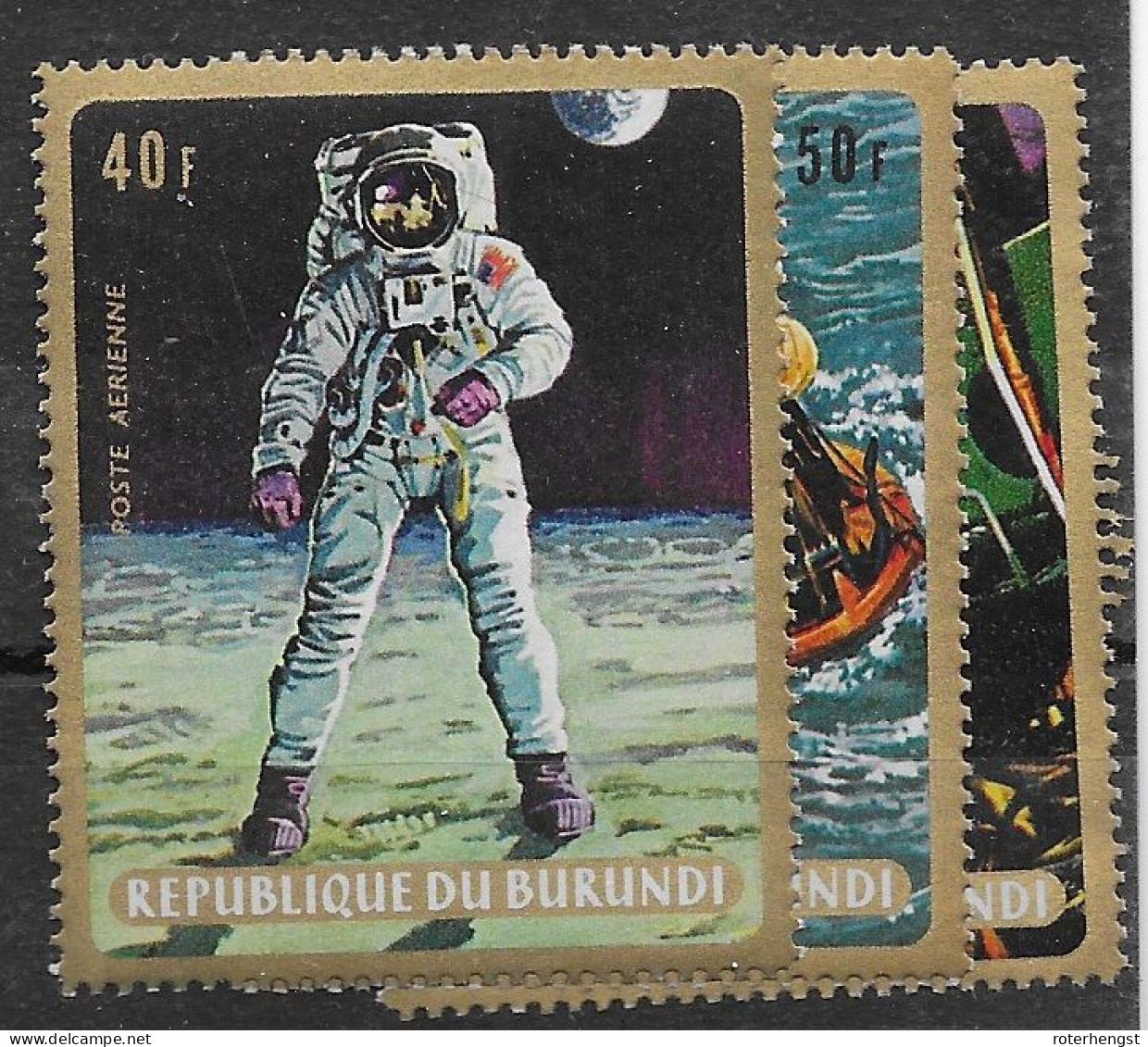 Burundi Astronaut Moon Space Airmails Set Mnh ** 8,3 Euros 1969 - Unused Stamps