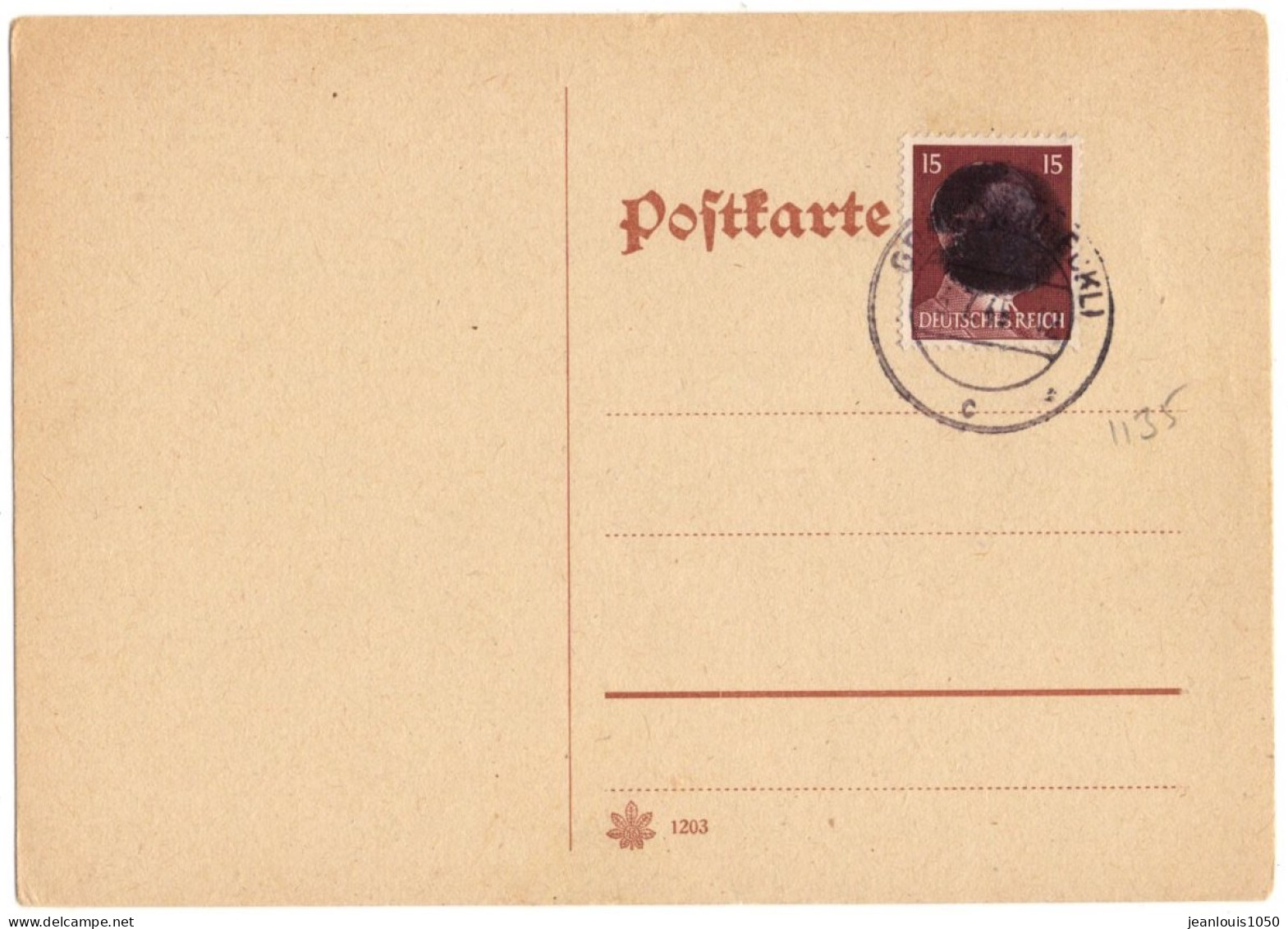 ALLEMAGNE GRABOW 15 PF OBLITERE SUR CARTE POSTALE NON CIRCULEE - Brieven En Documenten