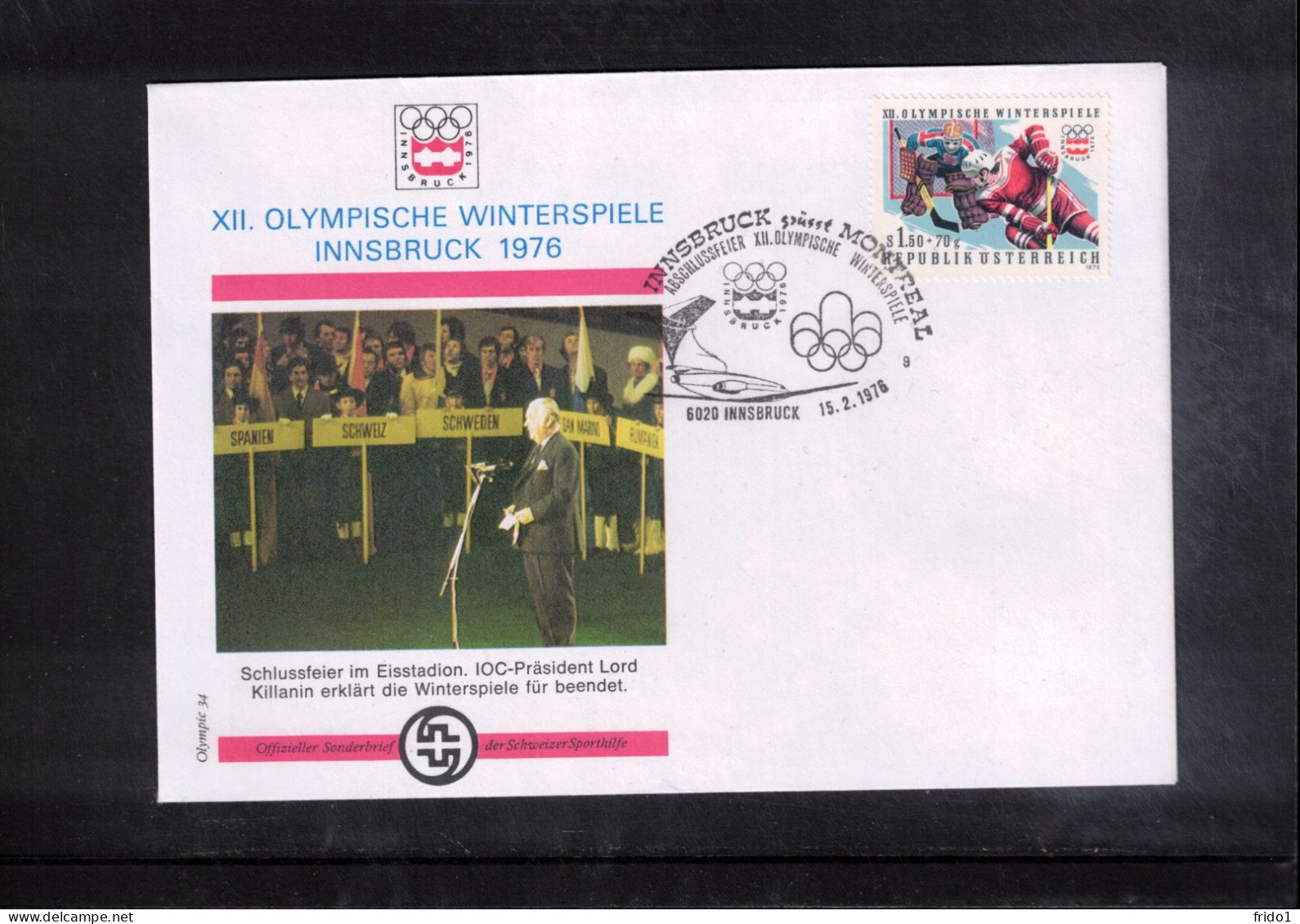 Austria / Oesterreich 1976 Olympic Games Innsbruck - Closing Ceremony  Interesting Cover - Winter 1976: Innsbruck