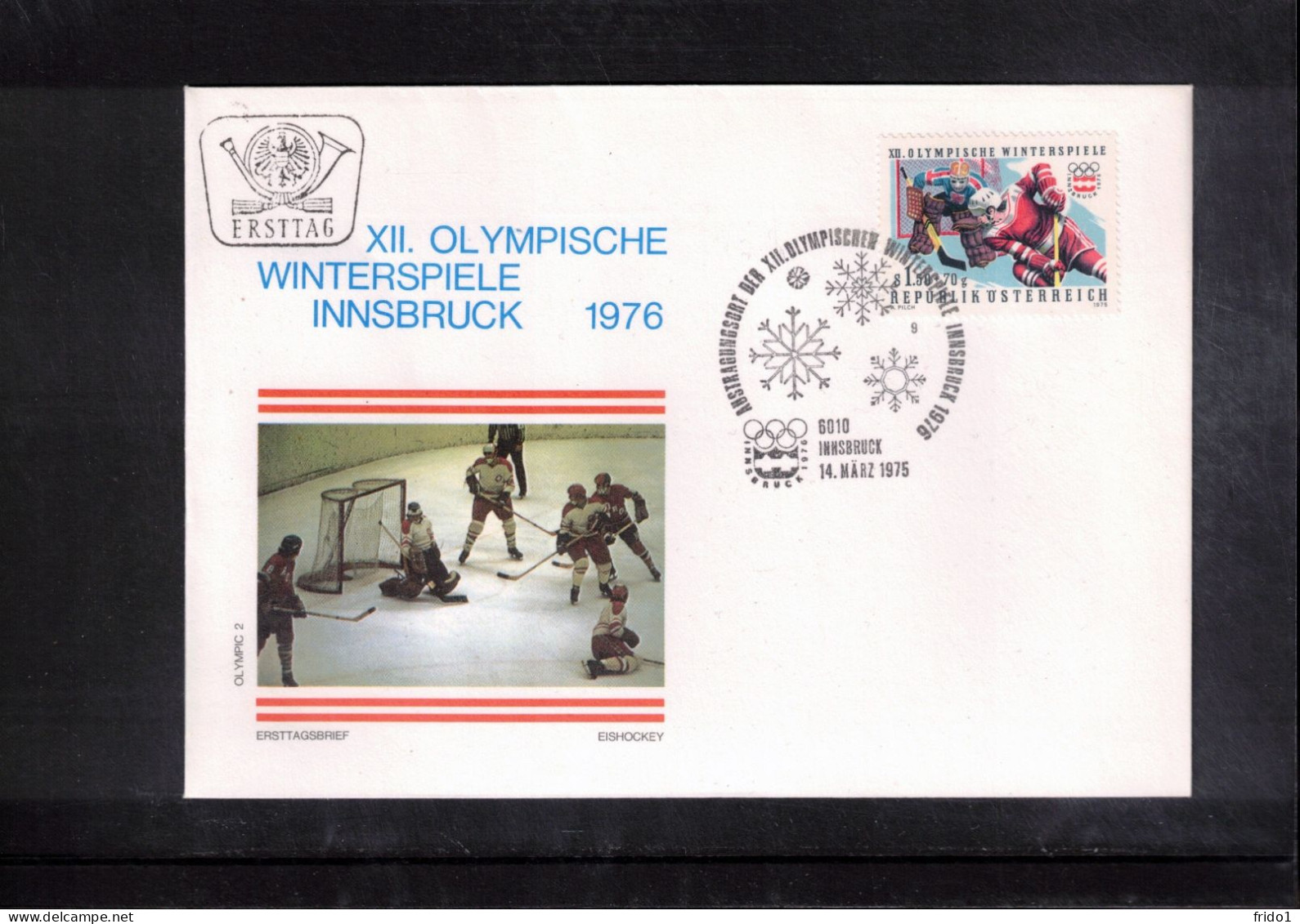 Austria / Oesterreich 1976 Olympic Games Innsbruck - Ice Hockey Interesting Cover - Hiver 1976: Innsbruck