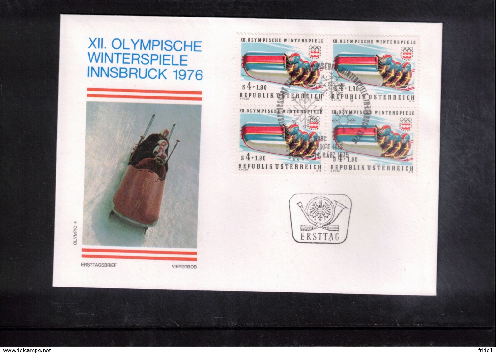 Austria / Oesterreich 1976 Olympic Games Innsbruck - Bob Interesting Cover - Winter 1976: Innsbruck