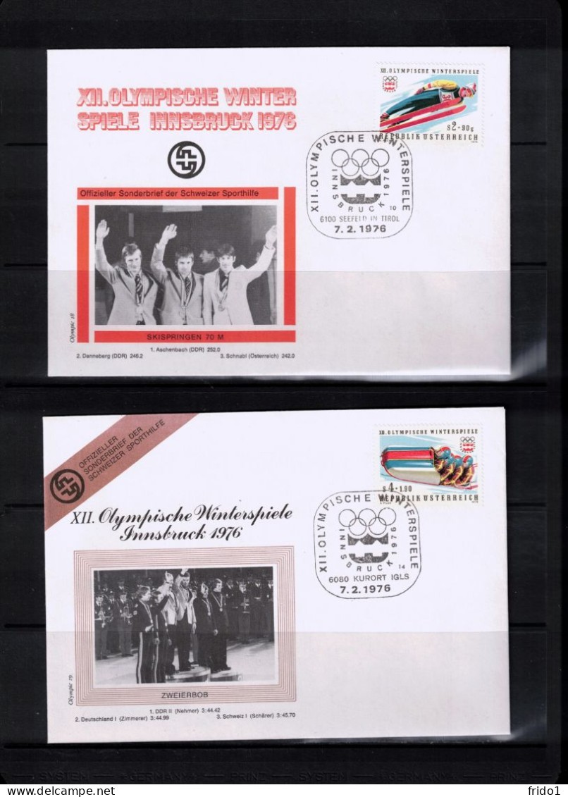 Austria / Oesterreich 1976 Olympic Games Innsbruck - Olympic Medals  19 Different  Covers - Winter 1976: Innsbruck