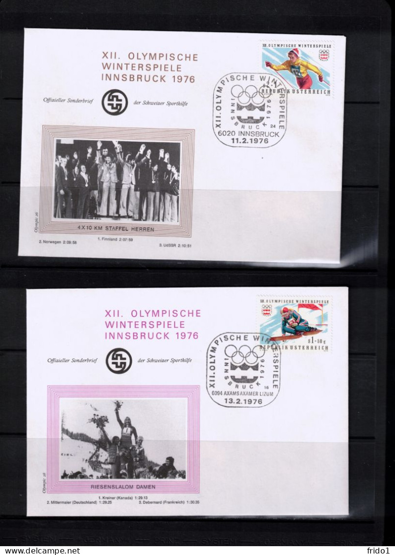 Austria / Oesterreich 1976 Olympic Games Innsbruck - Olympic Medals  19 Different  Covers - Winter 1976: Innsbruck