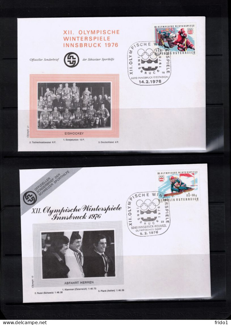 Austria / Oesterreich 1976 Olympic Games Innsbruck - Olympic Medals  19 Different  Covers - Winter 1976: Innsbruck