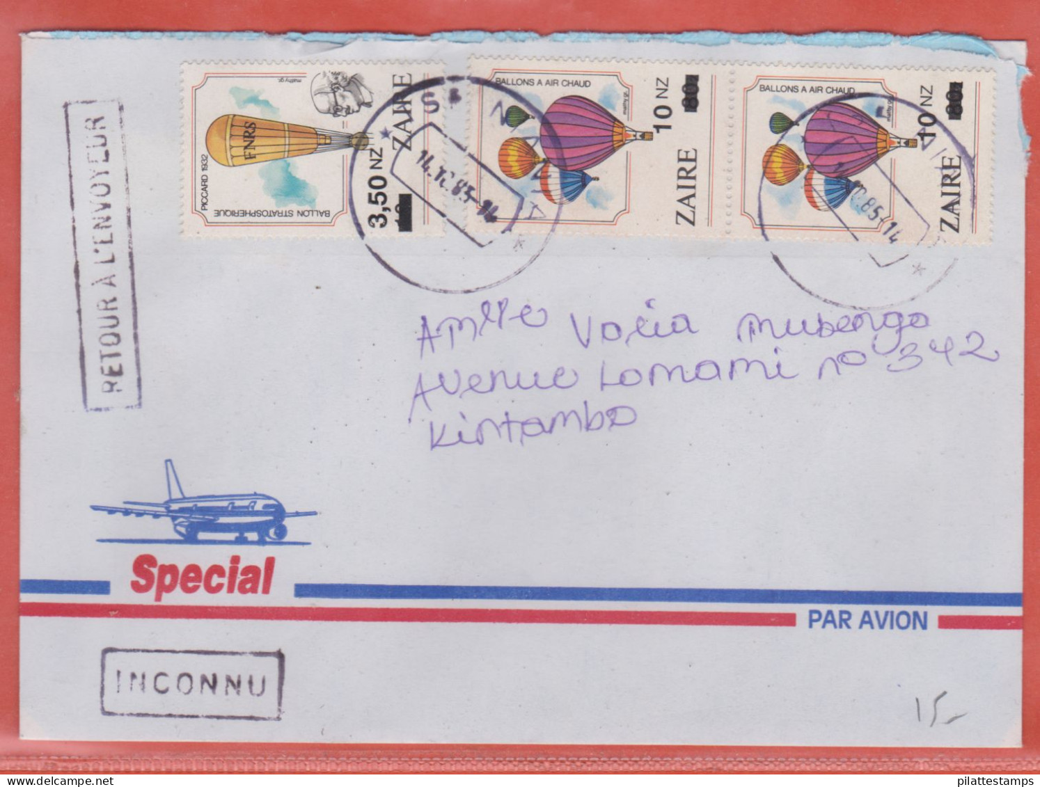 ZAIRE LETTRE DE 1985 DE NIANIA - Storia Postale