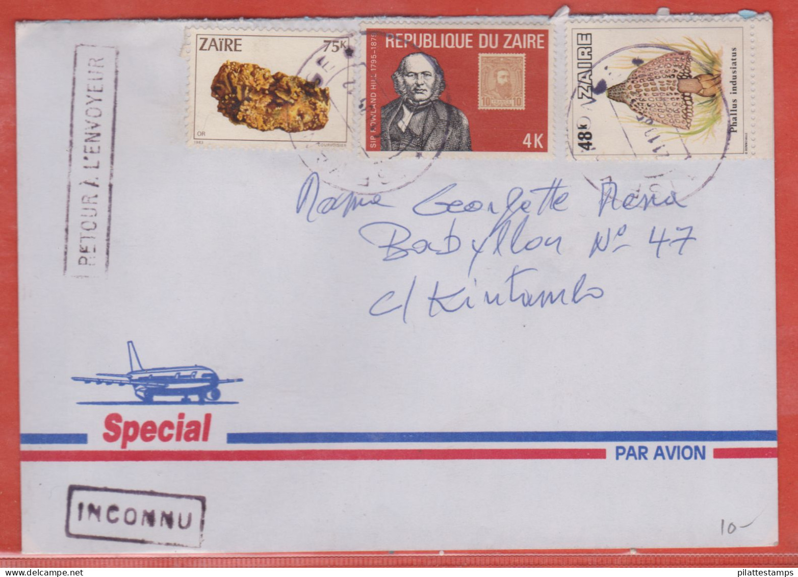 ZAIRE LETTRE DE 1985 DE YANONGE - Storia Postale