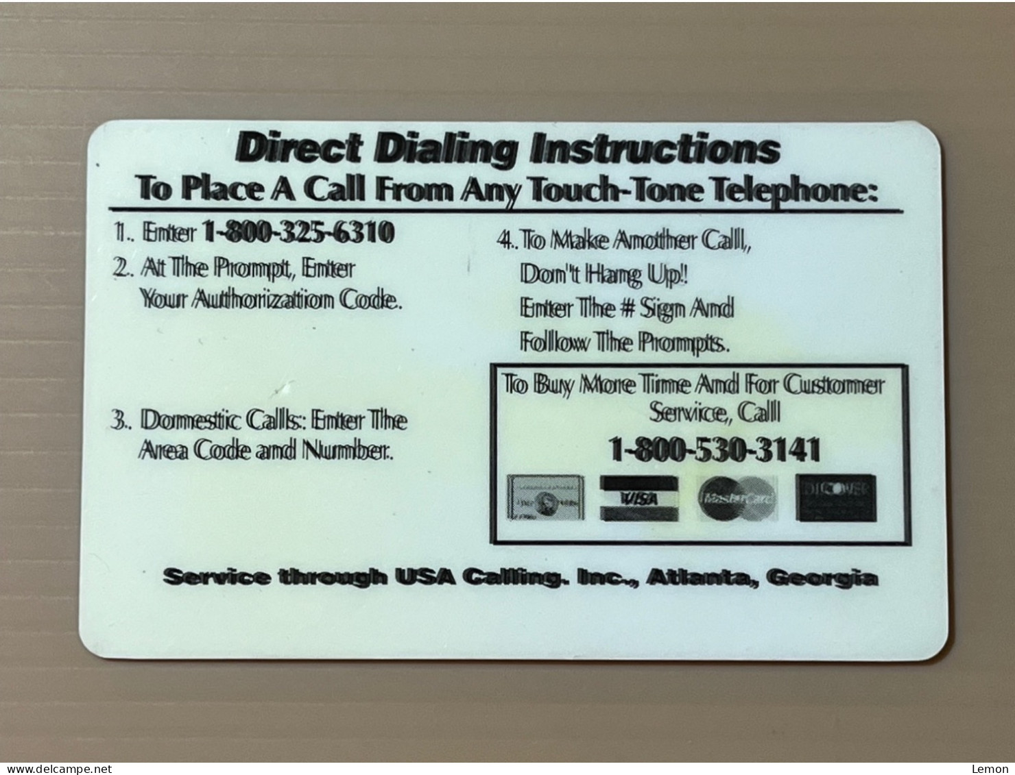 Mint USA UNITED STATES America Prepaid Telecard Phonecard, Billy Yank SAMPLE CARD, Set Of 1 Mint Card. Double Print Back - Verzamelingen