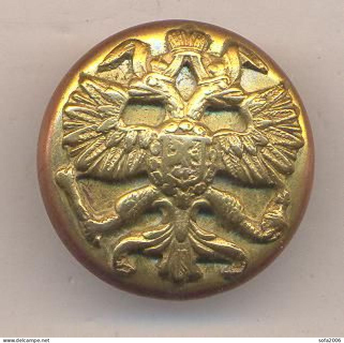 Buttons.Russian Empire. With Applied Eagle, Gilding. Early 19th Century. 22 Mm. Rarity! - Buttons