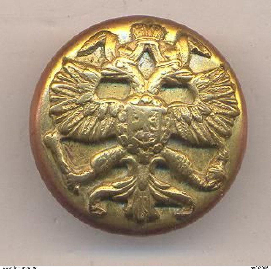 Buttons.Russian Empire. With Applied Eagle, Gilding. Early 19th Century. 22 Mm. Rarity! - Boutons