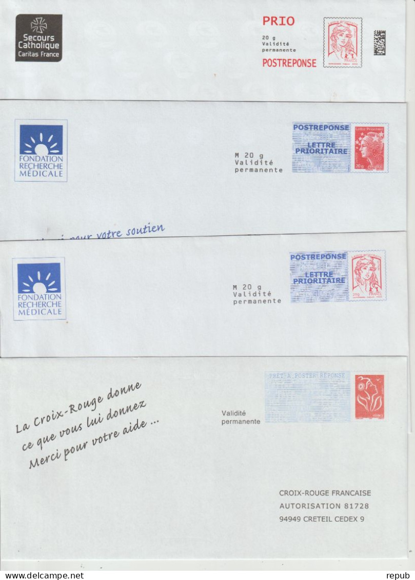 France lot de 38 PAP réponse neufs (24 petites et 14 grandes enveloppes) voir scans