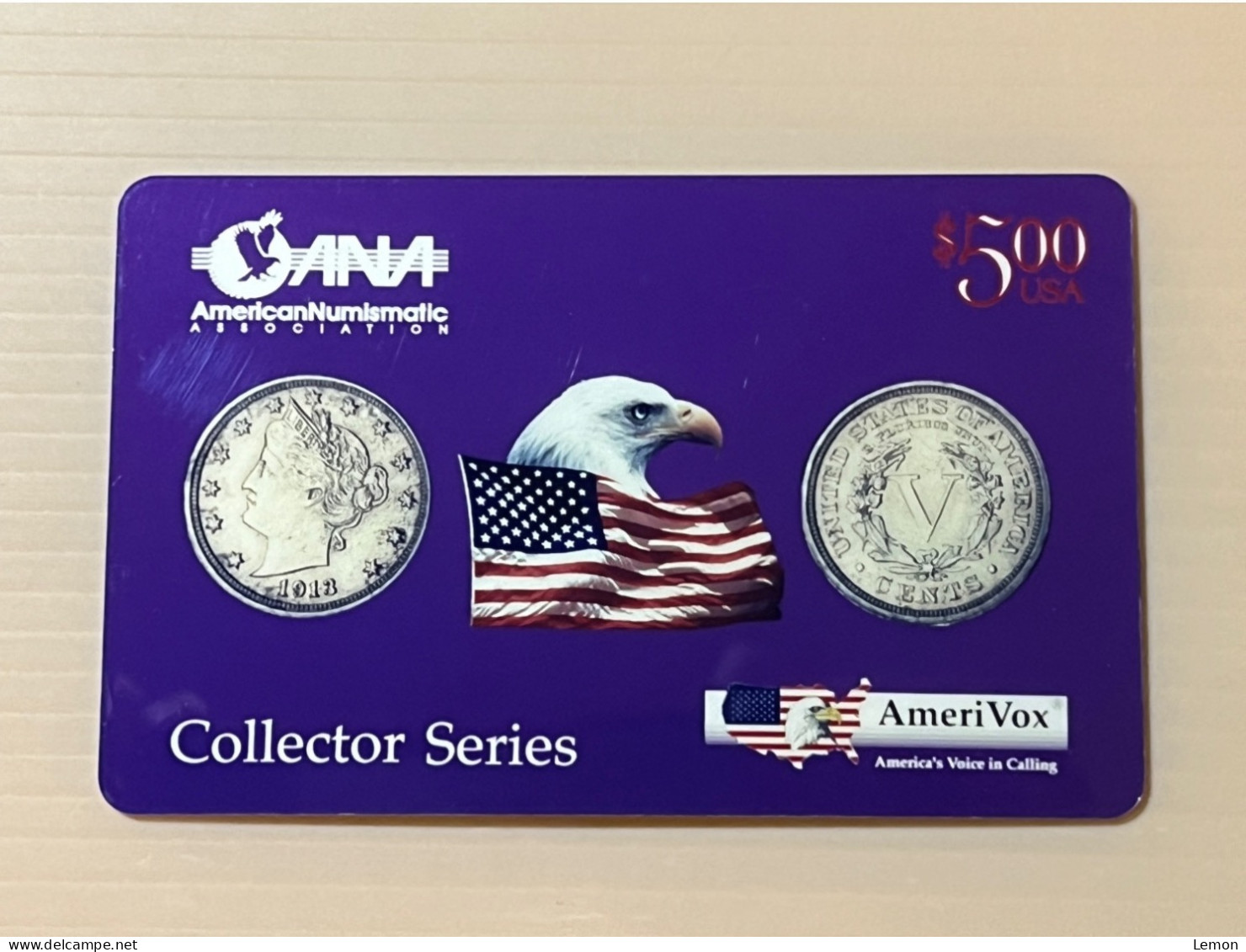 Mint USA UNITED STATES America Prepaid Telecard Phonecard, Liberty Head Nickel Coin Flag Eagle, Set Of 1 Mint Card - Sammlungen