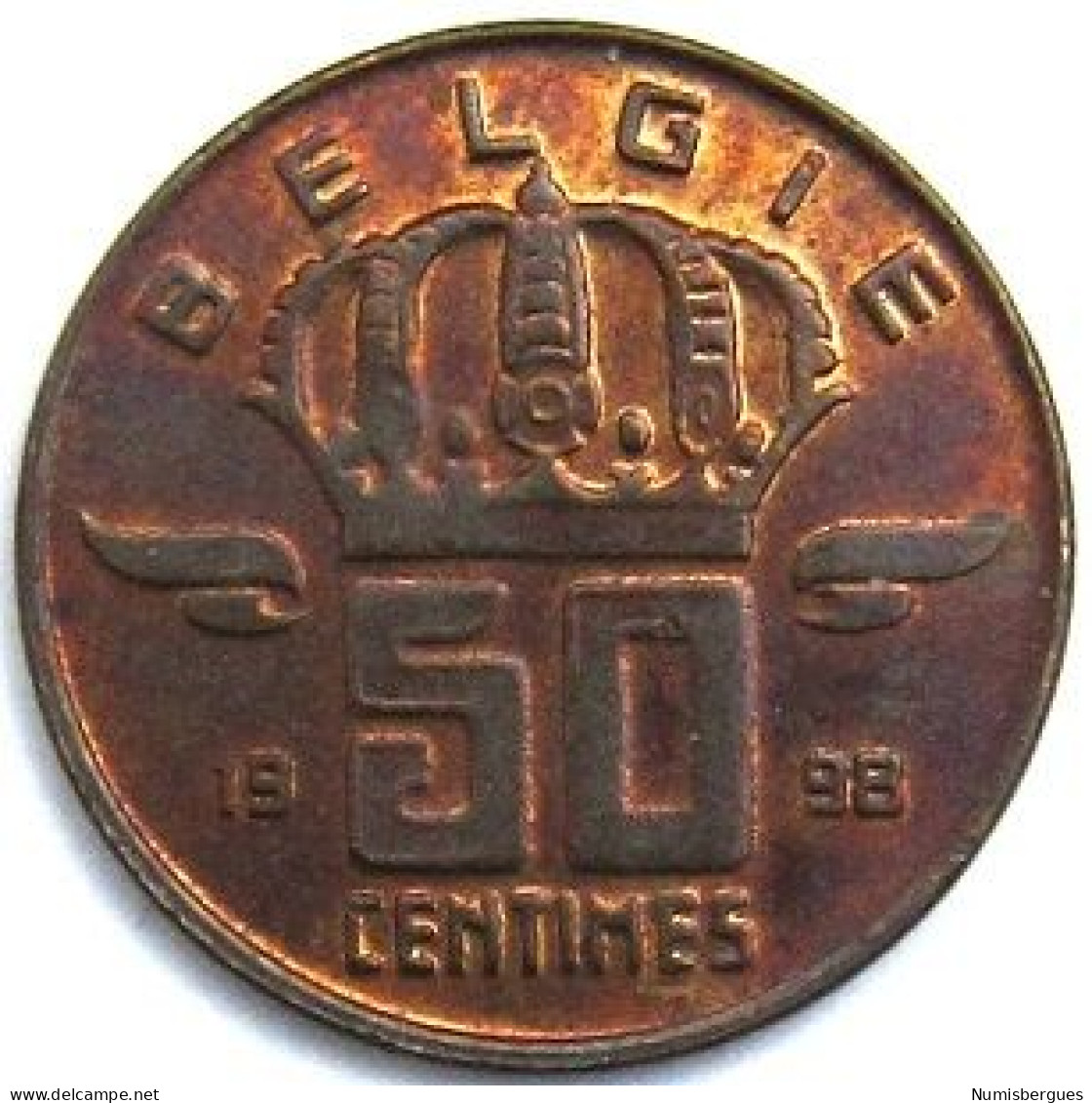 Pièce De Monnaie 50 Centimes 1998  Version Belgie - 50 Cents