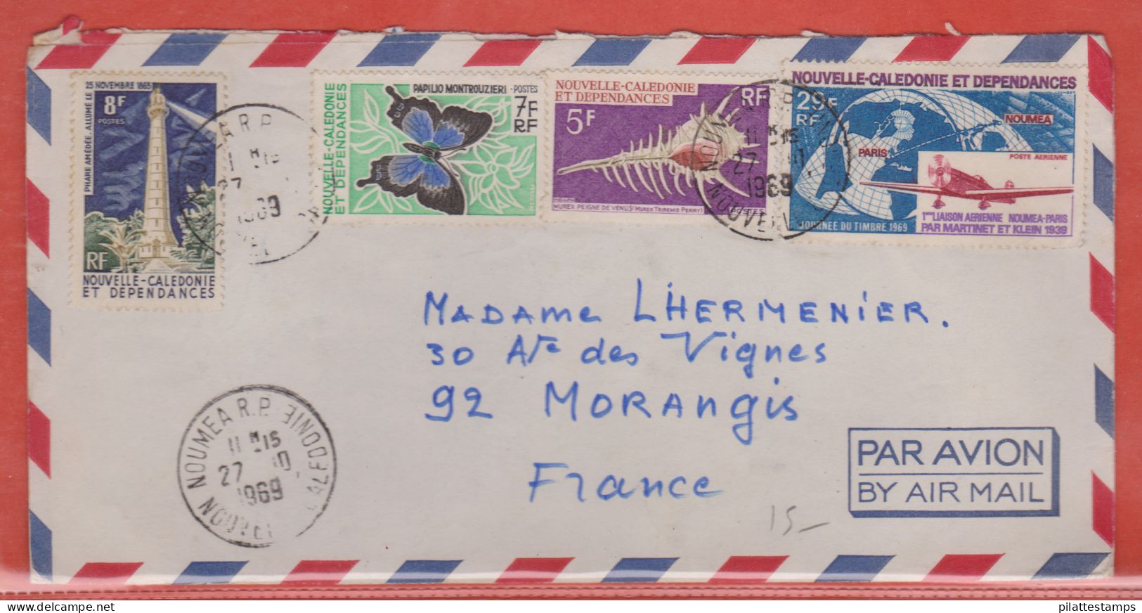 NOUVELLE CALEDONIE LETTRE DE 1969 DE NOUMEA - Lettres & Documents