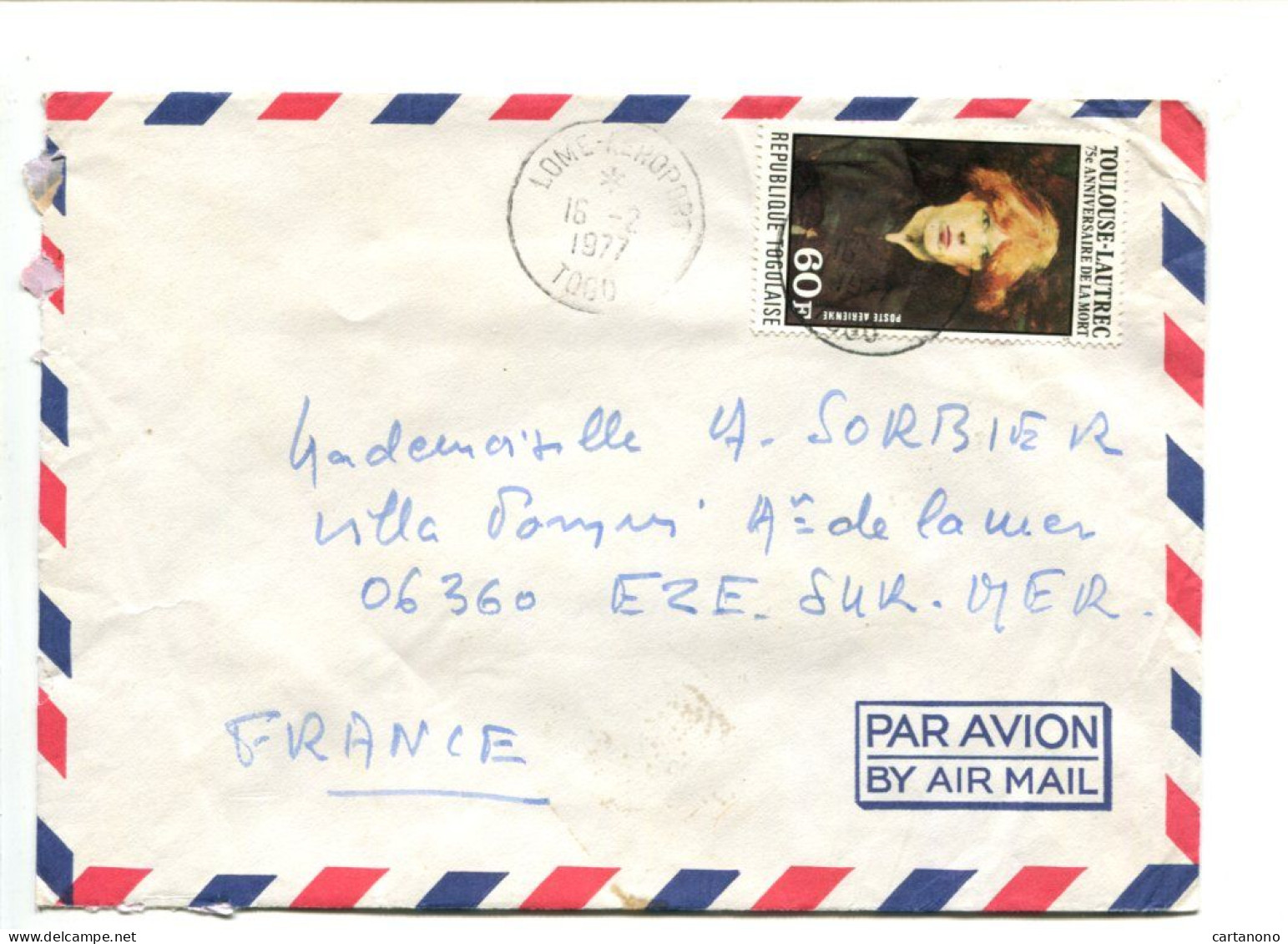 République Togolaise -  Affranchissement Sur Lettre - Peinture TOULOUSE LAUTREC - Togo (1960-...)