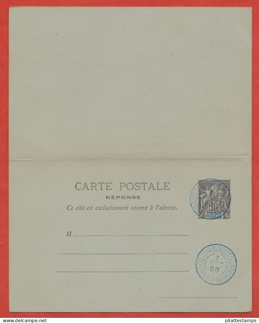 SOUDAN ENTIER POSTAL DE 1900 DE TOMBOUCTOU - Lettres & Documents