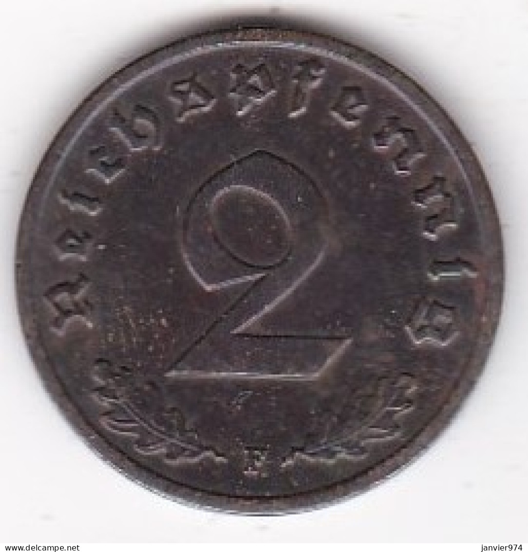 2 Reichspfennig 1937 F STUTGART, En Bronze - 2 Reichspfennig