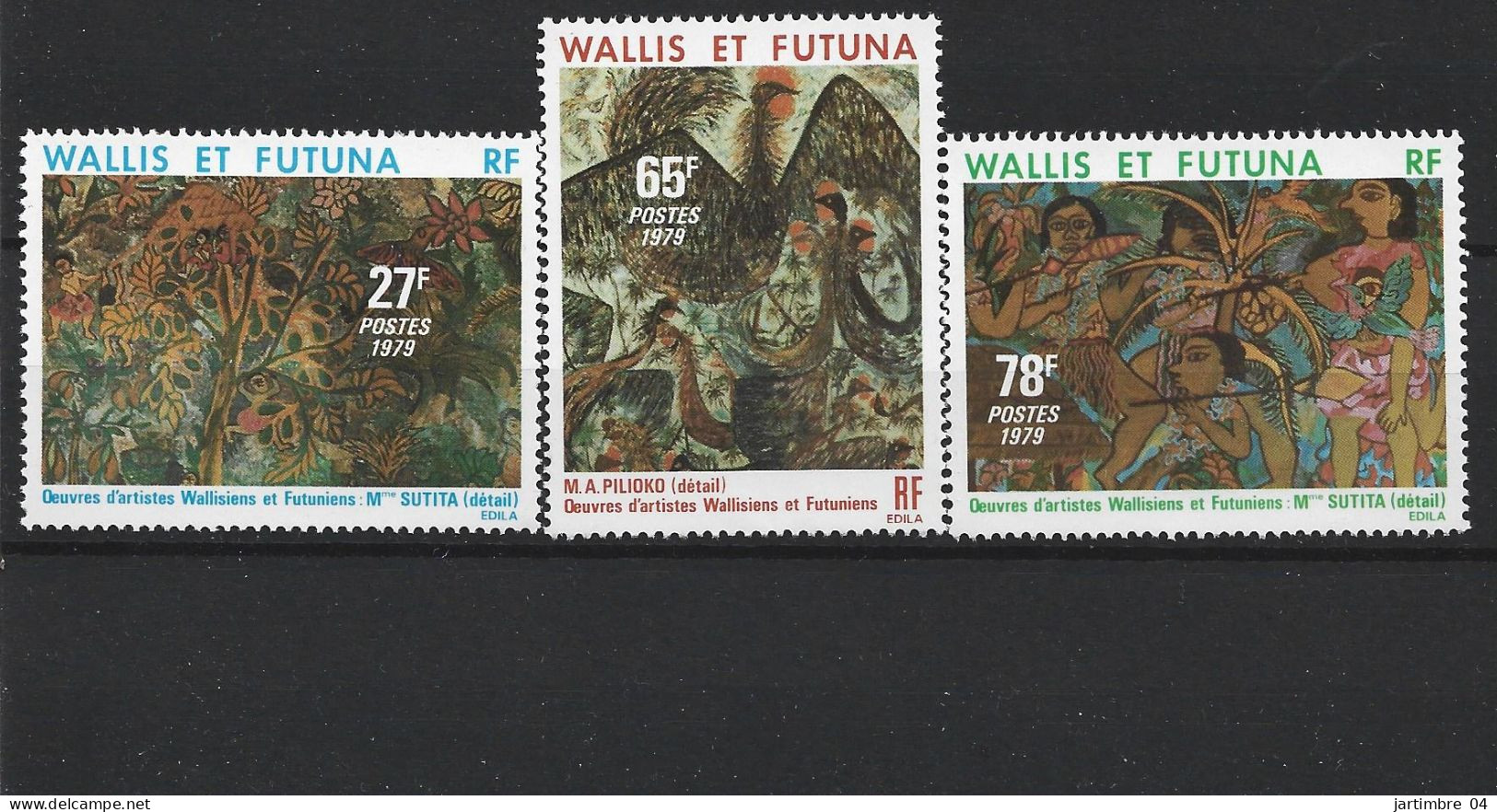 1979 WALLIS ET FUTUNA 245-47** Tableaux, Artistes Wallisiens - Unused Stamps