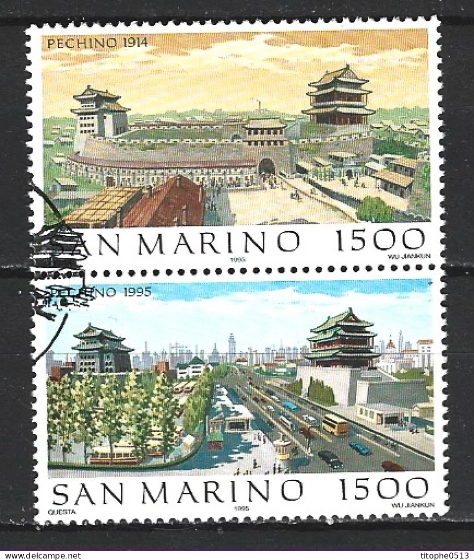 SAINT-MARIN. N°1410-1 Oblitérés De 1995. Pékin. - Used Stamps