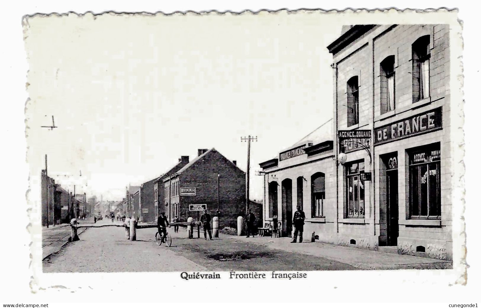 CPSM QUIEVRAIN : Frontière Française - Douanes - Hôtel De France - Animée - Circulée En 1949 - 2 Scans - Quiévrain