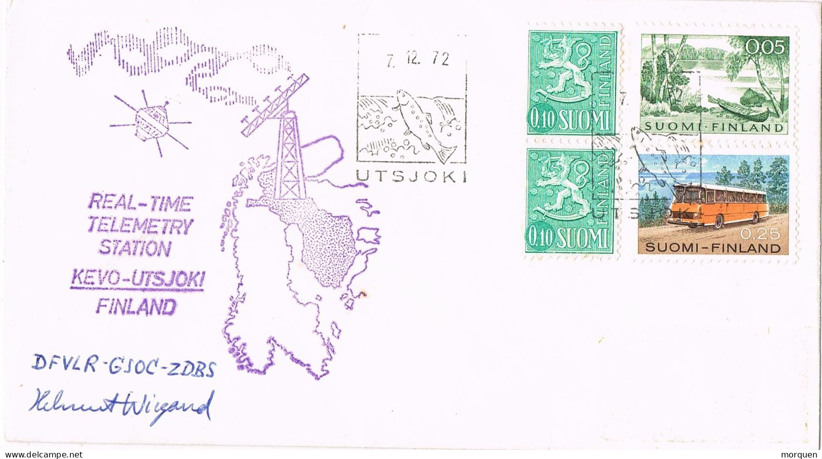 51759. Carta UTSJOKI (Suomi) Finland 1972. Telemetry Station. Space, Real Time - Lettres & Documents
