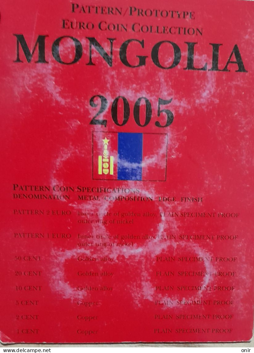 Prototype Euro Coin Collection Mongolia 2005 ,tiratura 7000 Pezzi - Privatentwürfe