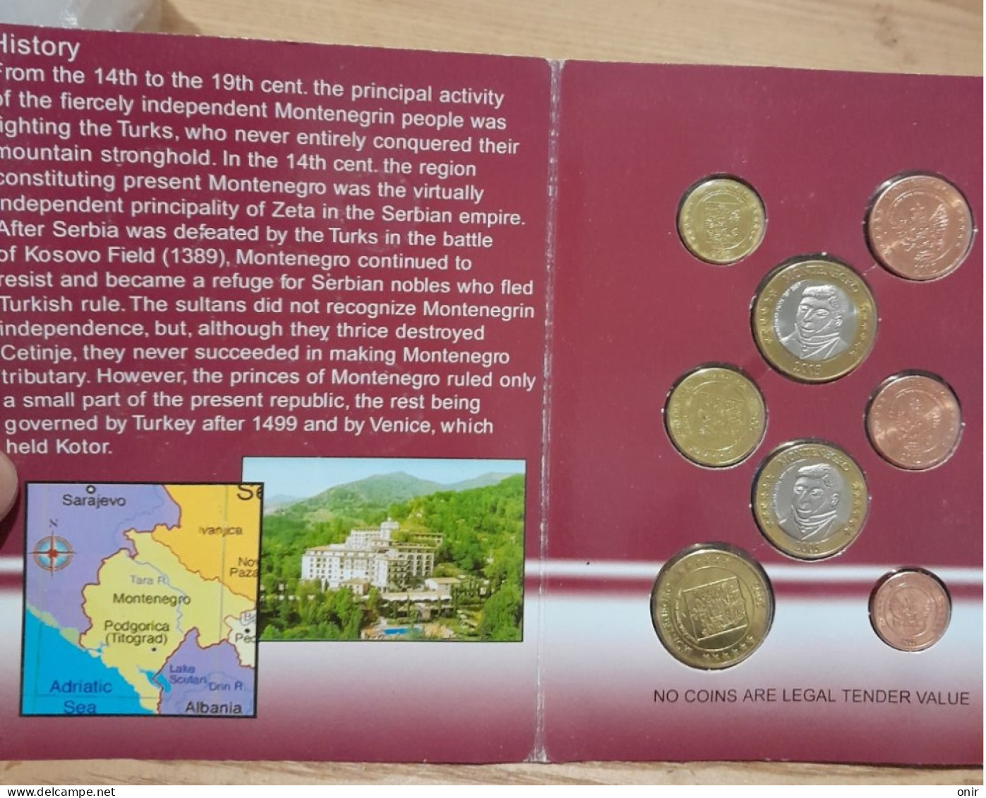 Prototype Euro Coin Collection Montenegro 2005,tiratura 7000 Pezzi - Privatentwürfe