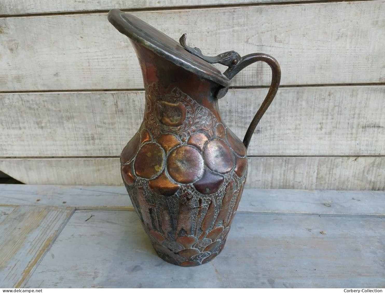 Ancien Pichet Perse Dinanderie XIXème Antique Copper Persian Pitcher - Oestliche Kunst