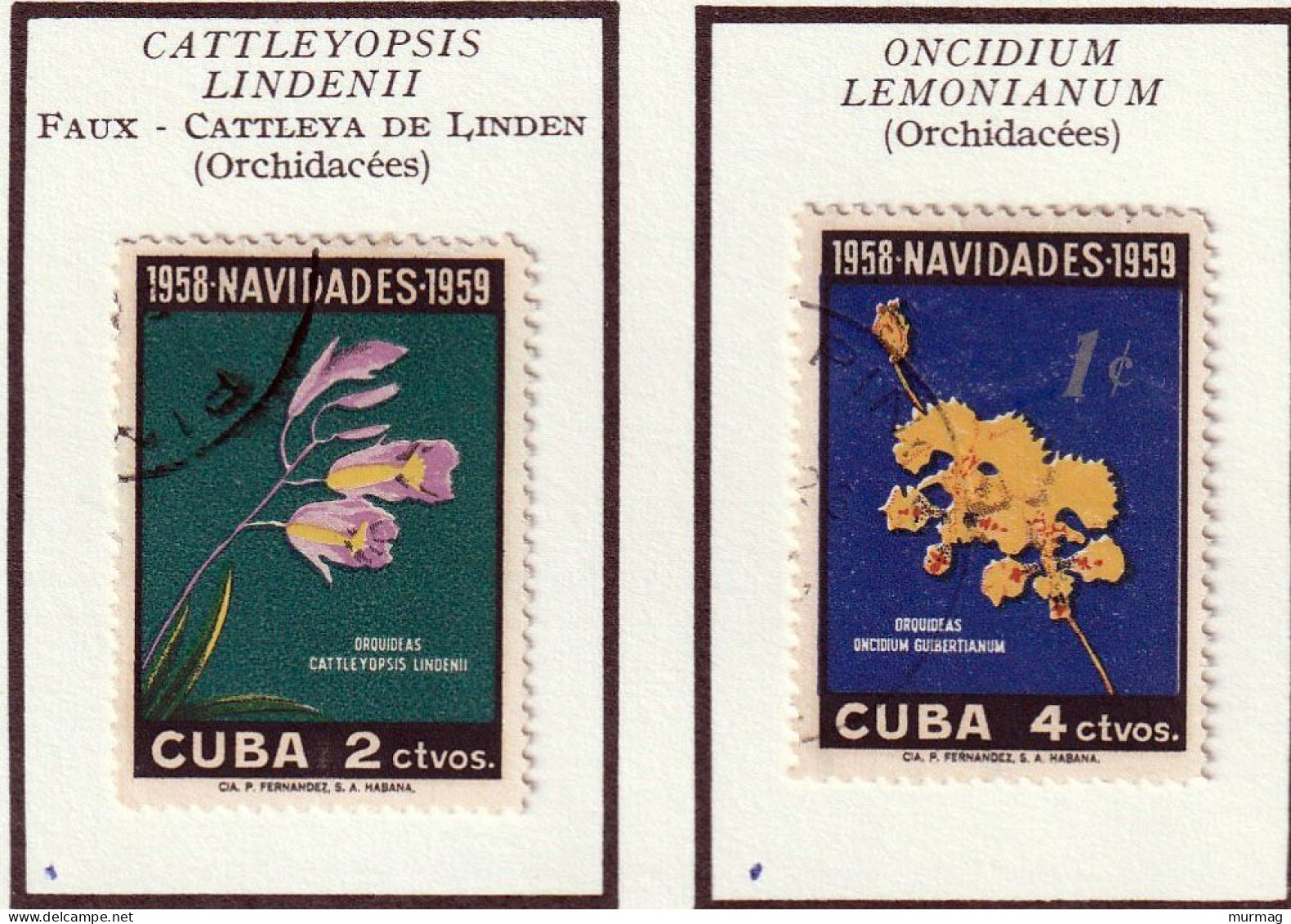 CUBA - Noël, Orchidées - 1958 - Oblitérés - Gebruikt