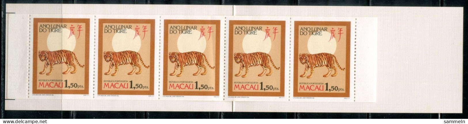 MACAO 550 C MH Mnh - Chinesisches Jahr Des Tigers, Chinese Year Of The Tiger, Année Chinoise Du Tigre - MACAU - Markenheftchen