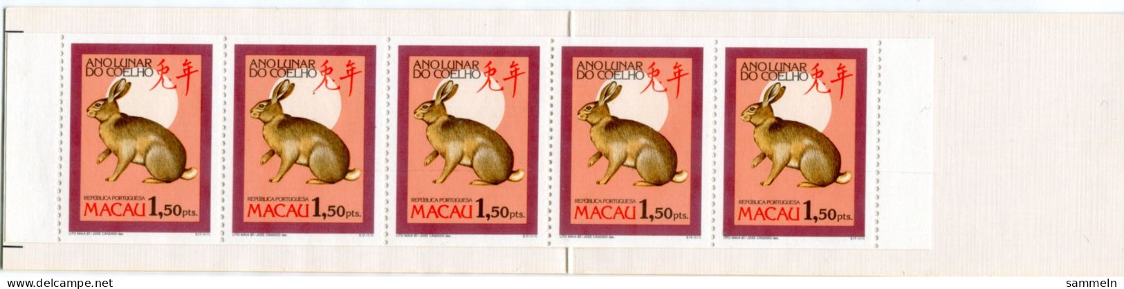 MACAO 568 C MH Mnh - Chinesisches Jahr Des Kaninchens, Chinese Year Of The Rabbit, Année Chinoise Du Lapin - MACAU - Markenheftchen