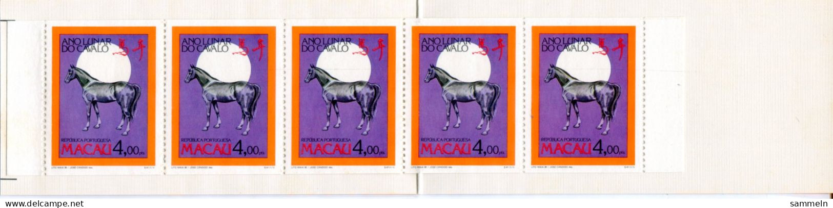 MACAO 630 C MH Mnh - Chinesisches Jahr Des Pferdes, Chinese Year Of The Horse, Année Chinoise Du Cheval - MACAU - Carnets