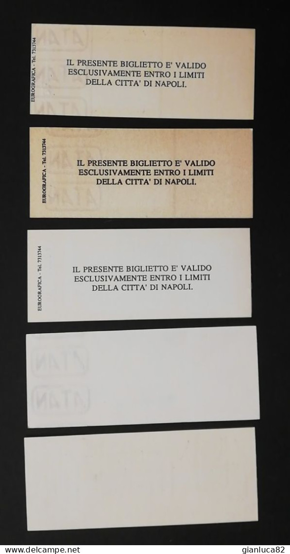 Lotto N. 5 Biglietti ATAN Napoli 1991, 1993, 1994 (87) Come Da Foto Azienza Tranvie Autofilovie Napoli - Ohne Zuordnung