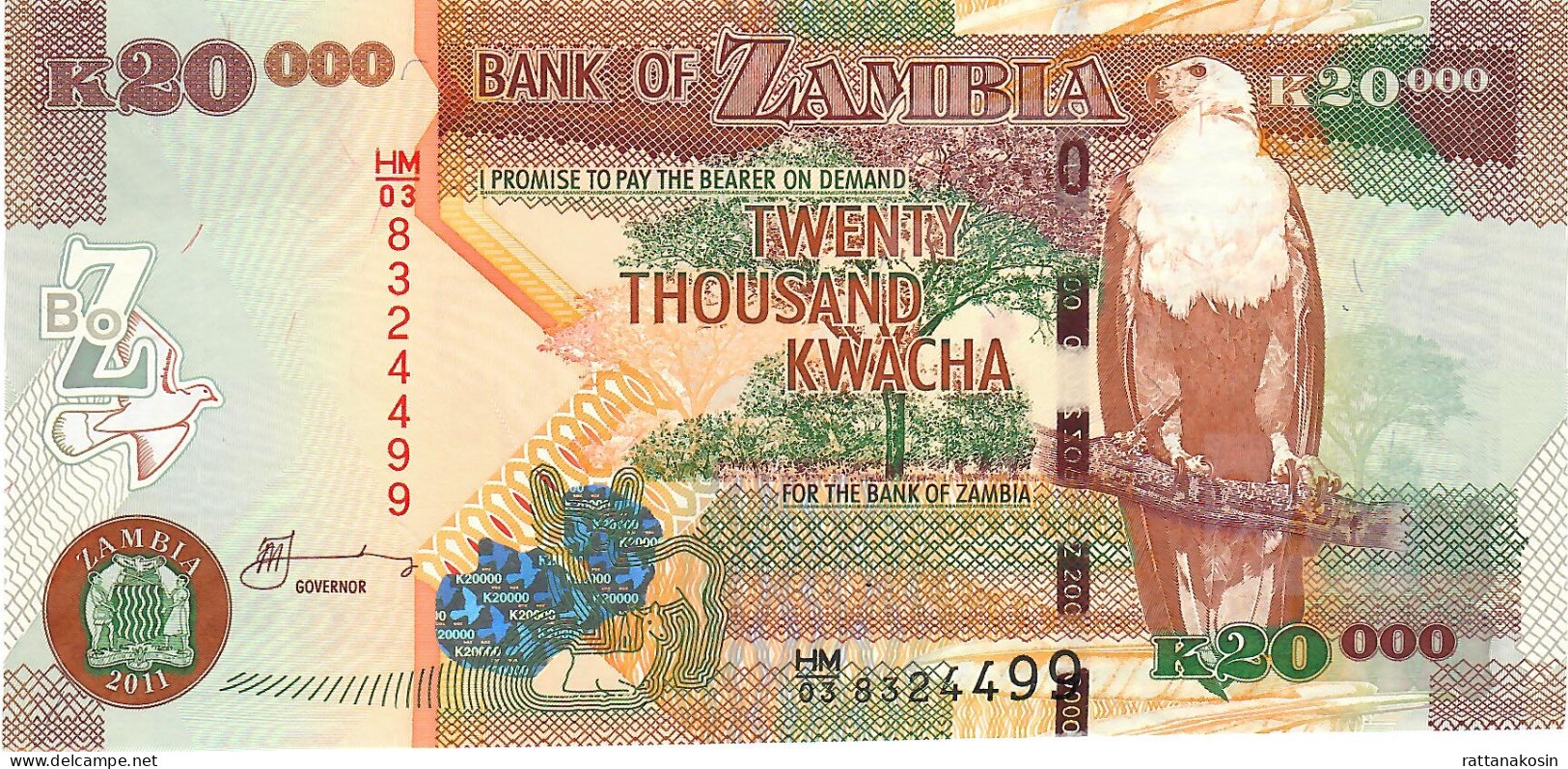 ZAMBIA P47g 20000 Or 20.000 KWACHA 2011 #HM/03    UNC. - Sambia