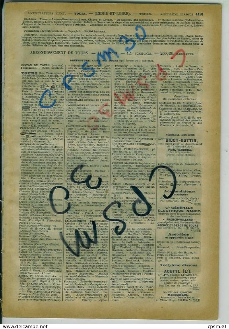ANNUAIRE - 37 - Département Indre Et Loire - Année 1925 - édition Didot-Bottin - 58 Pages - Annuaires Téléphoniques