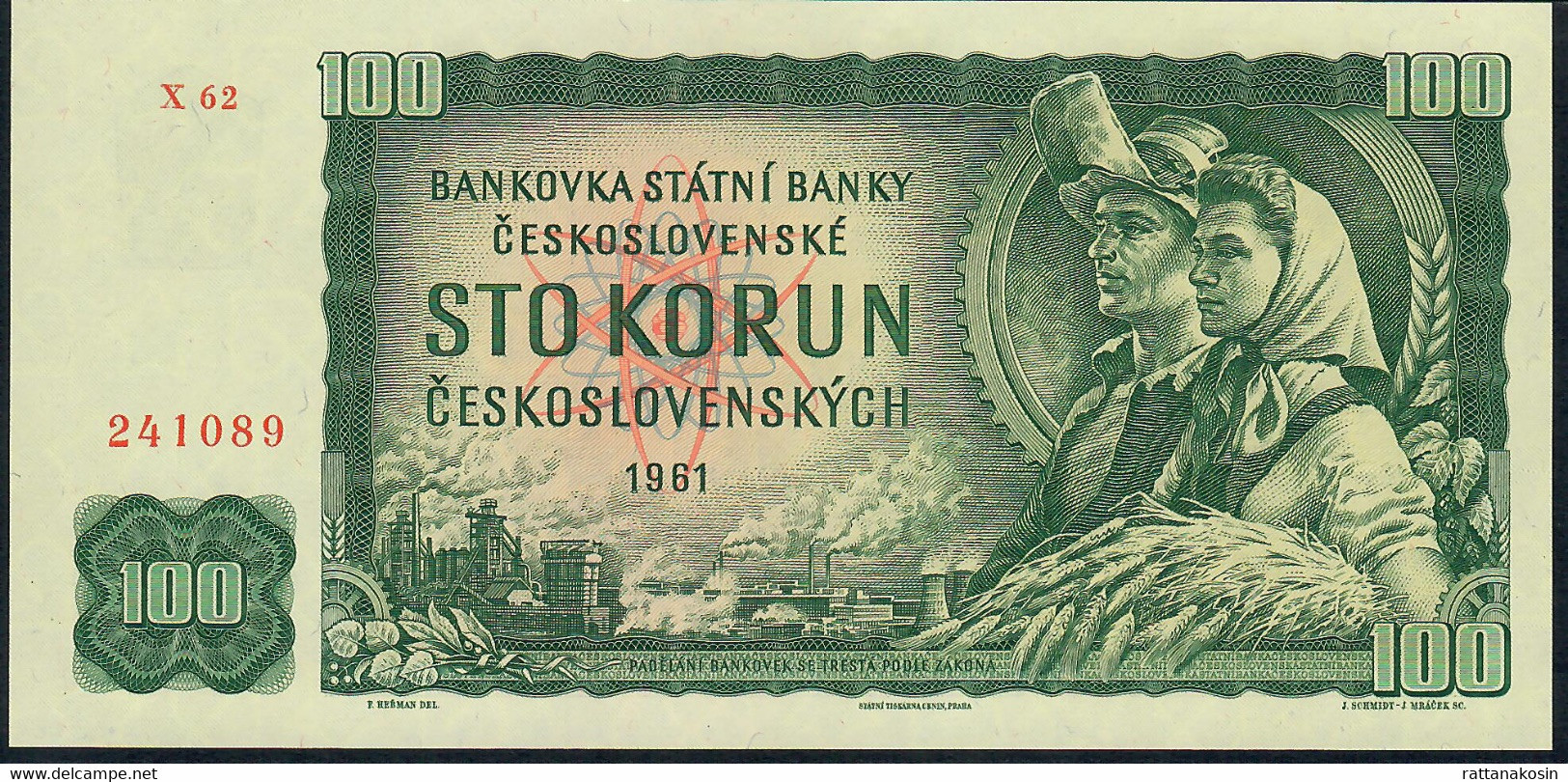 CZECHOSLOVAKIA   P91c 100  KORUN  1961  Serie X 62  UNC. - Tsjechoslowakije