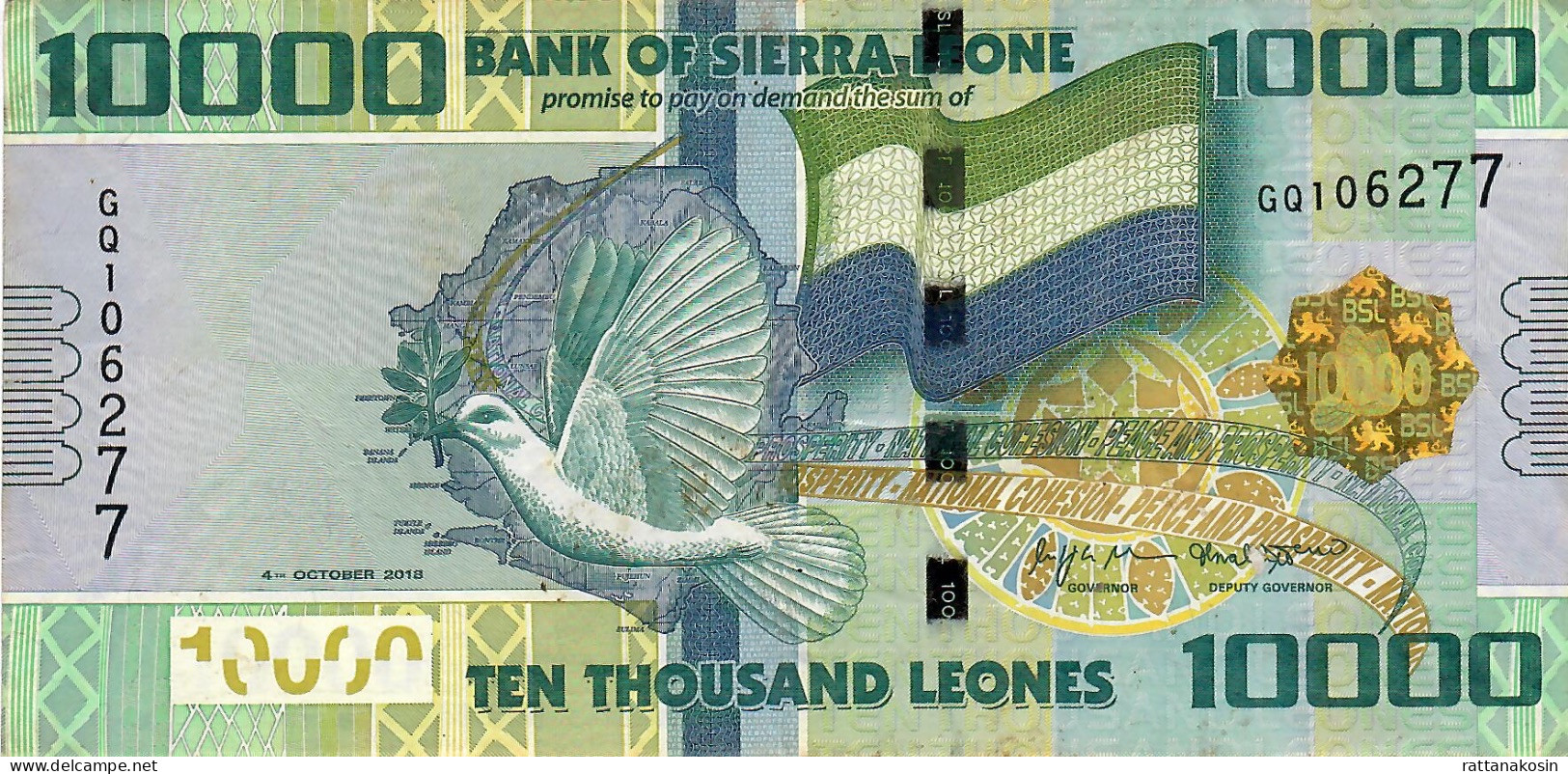 SIERRA LEONE P33d 10000 Or 10.000 LEONES 4.10.2018 #GQ      VF   NO P.h - Sierra Leona