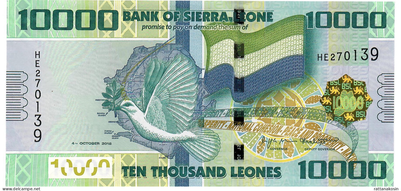 SIERRA LEONE P33d 10000 Or 10.000 LEONES 2018 #HE Signature 21a UNC. - Sierra Leone