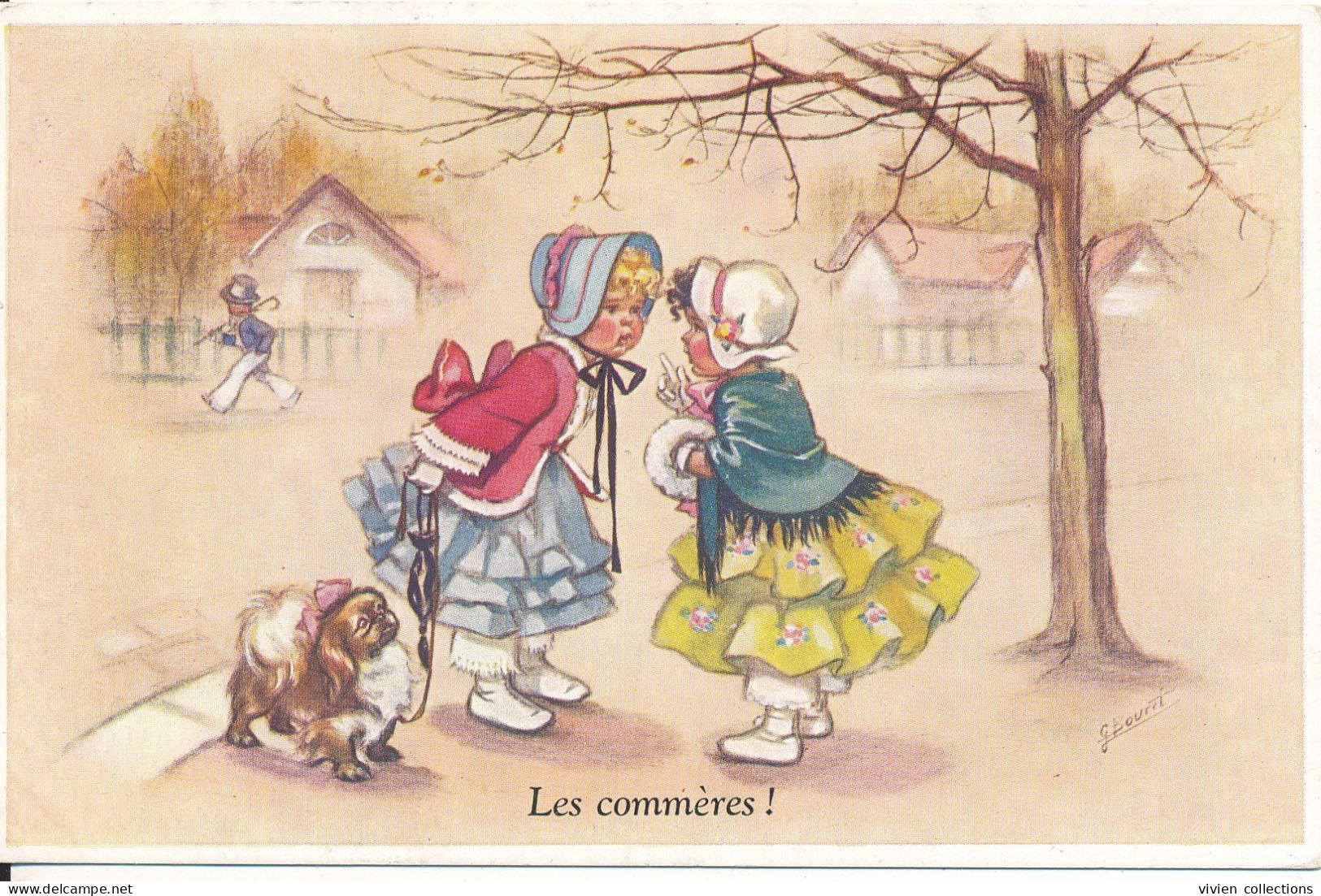 Carte Illustrateur Germaine Bouret Les Commères - Bouret, Germaine