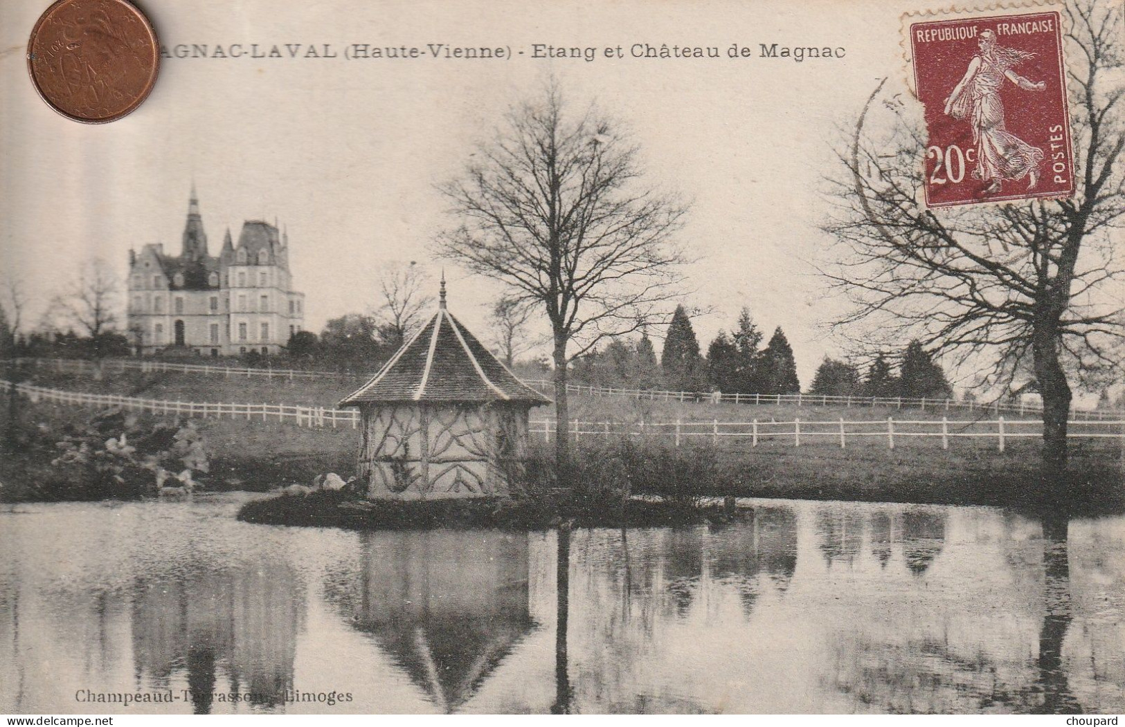 87 - Carte Postale Ancienne De   MAGNAC-LAVAL   Etang Et Chateau De Magnac - Andere & Zonder Classificatie