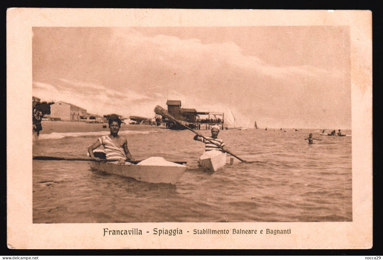 FRANCAVILLA AL MARE - CHIETI - 1916 - SPIAGGIA - CANOE - CANOTTAGGIO - BOATING - BATEAU - BOOTFAHREN - Roeisport