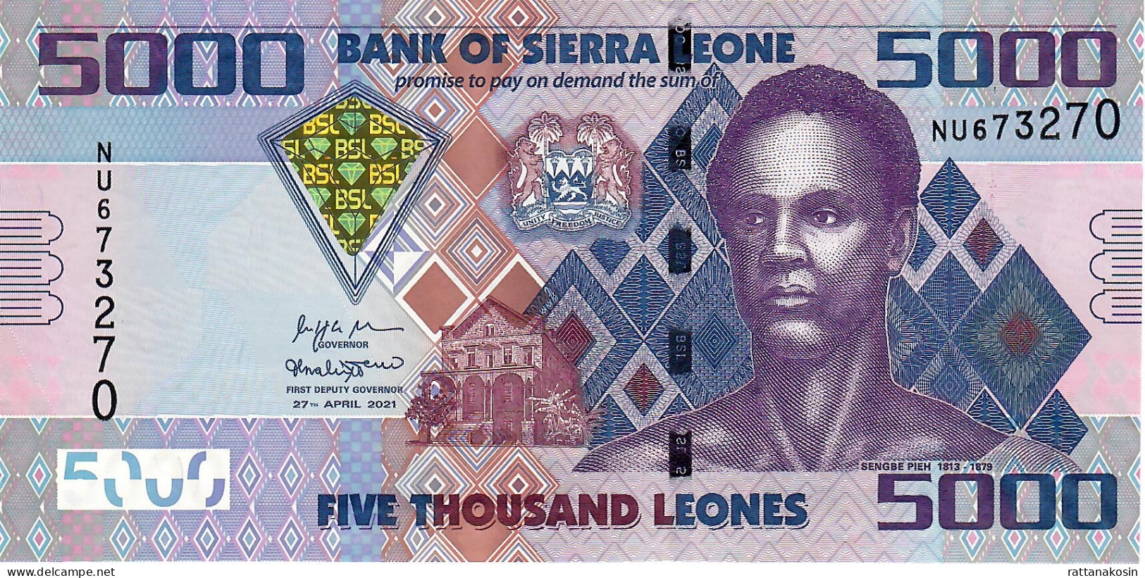 SIERRA LEONE P32f 5000 LEONES 2021 #NU    UNC. - Sierra Leone