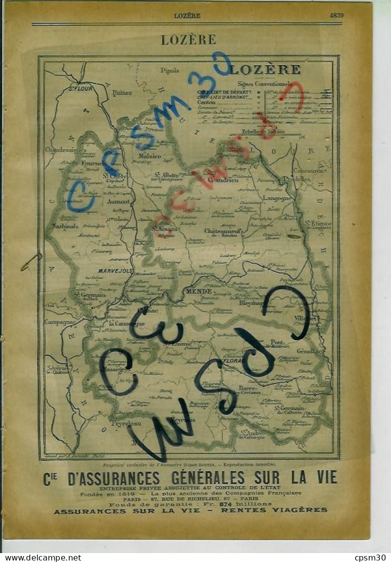 ANNUAIRE - 48 - Département Lozere - Année 1925 - édition Didot-Bottin - 16 Pages - Annuaires Téléphoniques