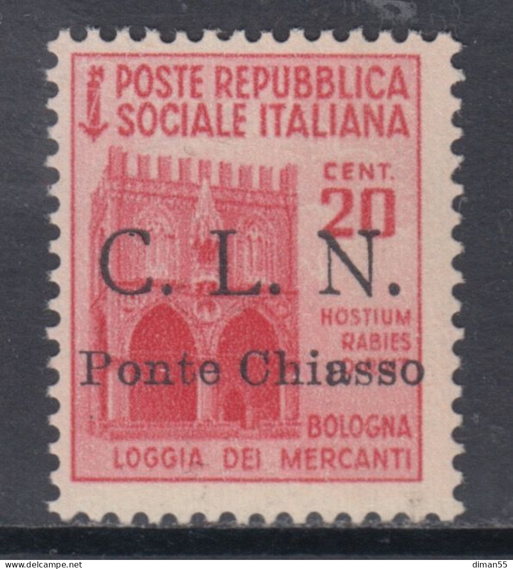 ITALIA - C.L.N. Ponte Chiasso - Fratelli Bandiera N. 3 - Cat. 200 Euro - Gomma Integra MNH** - Comitato Di Liberazione Nazionale (CLN)